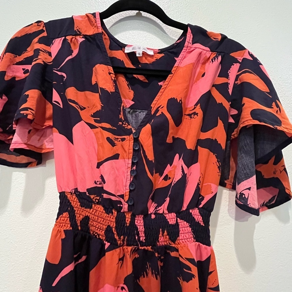 Orange and Pink Ruffled High/Low Dress - Picture 2 of 4